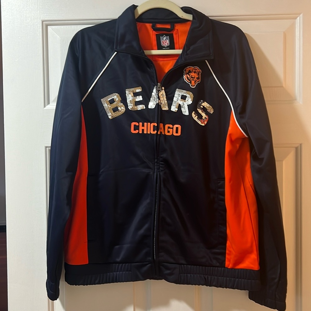 Brand new Chicago Bears Zip-up with sequin letters